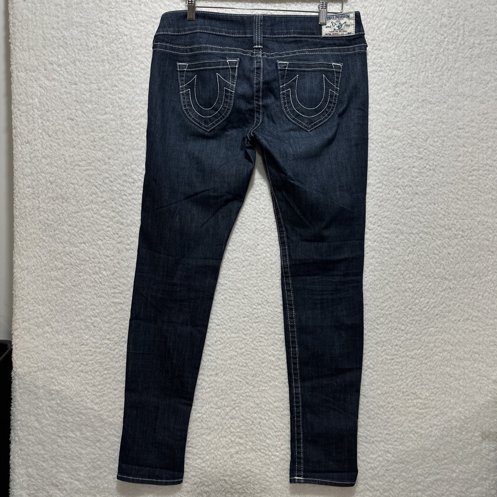 True Religion Dark Wash Blue Denim 5-Pocket Skinny Jeans Womens Size 31 USA Made